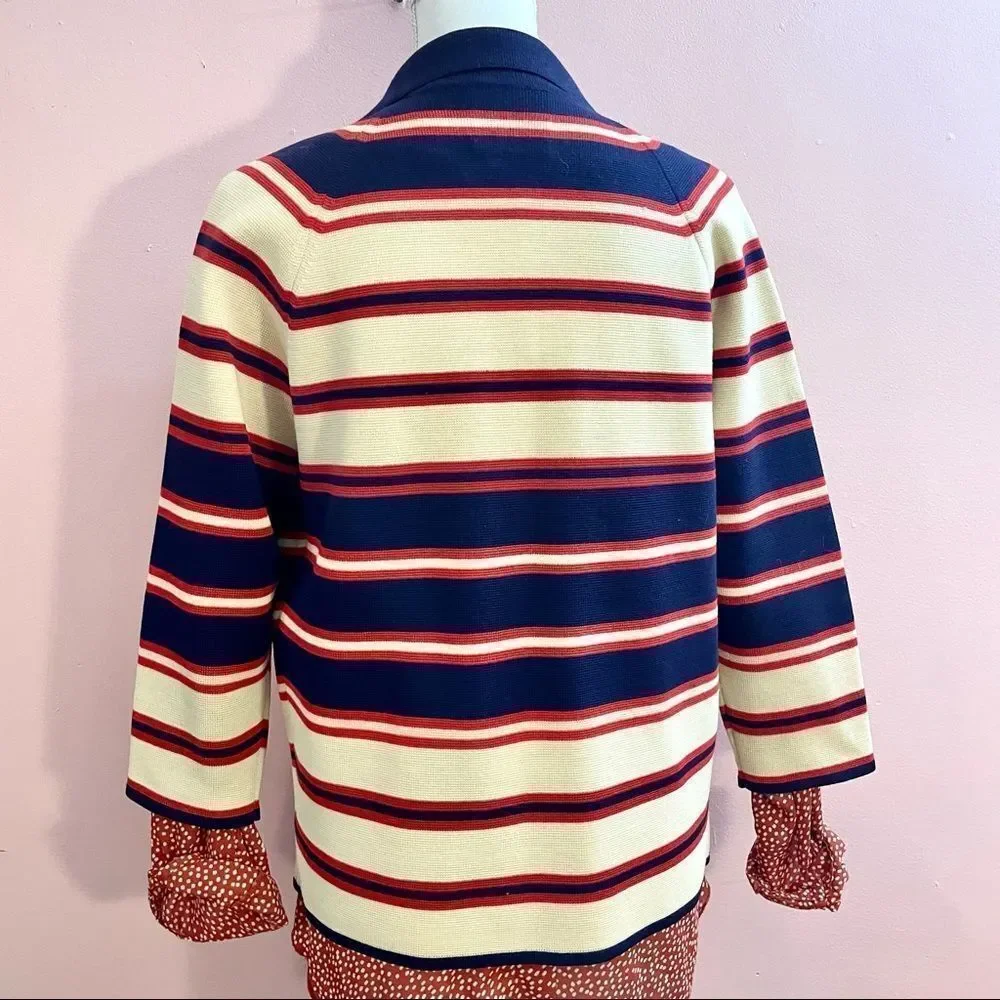💖Host Pick x2!💖 Vintage Zephyr Wool Striped Cardigan Gold Buttons